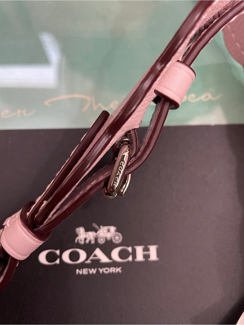 Coach Scalloped Leather Strap in SV/Ice Pink NWT - Picture 5 of 9